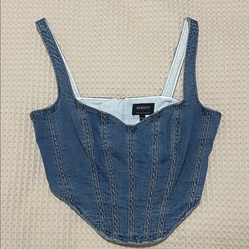 Bardot Denim Crop Top